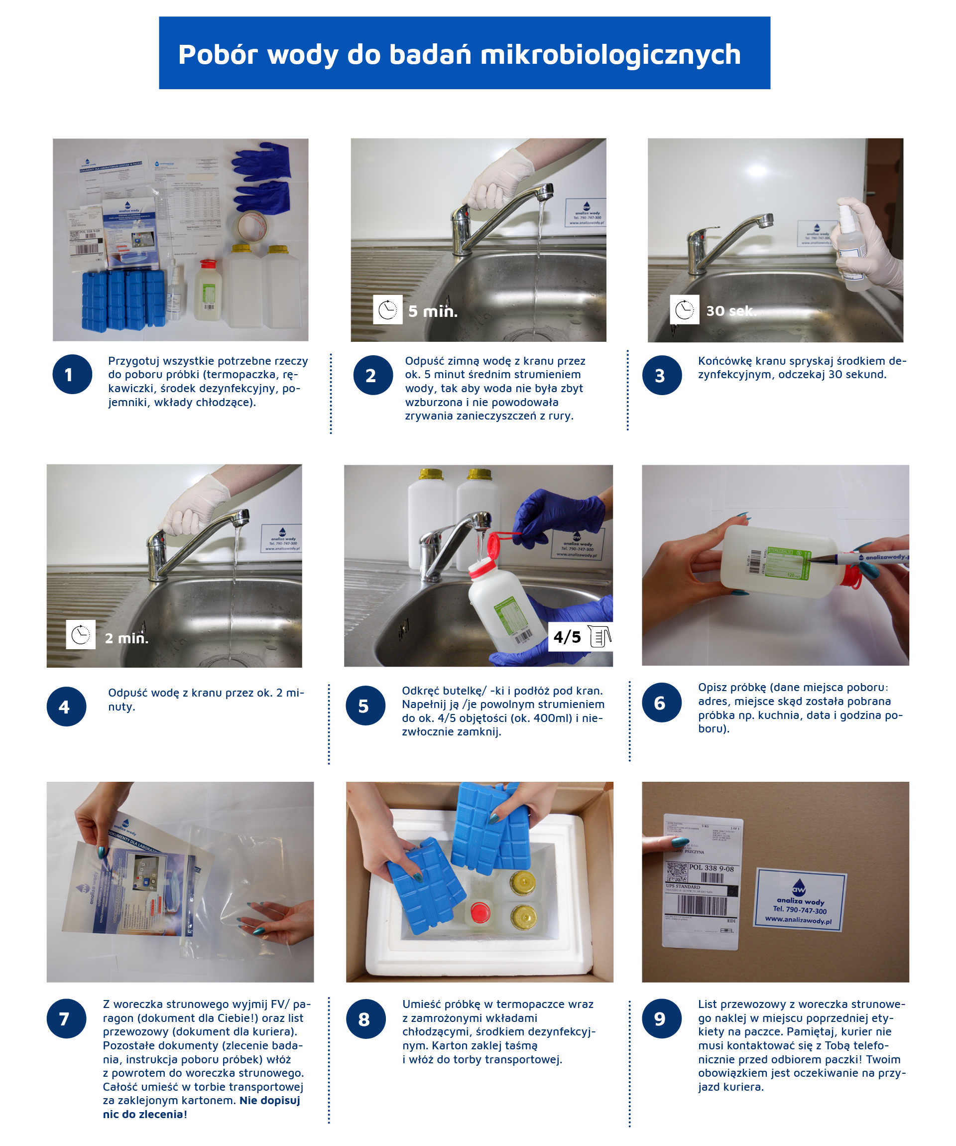 pobór wody dop badań mikrobiologicznych